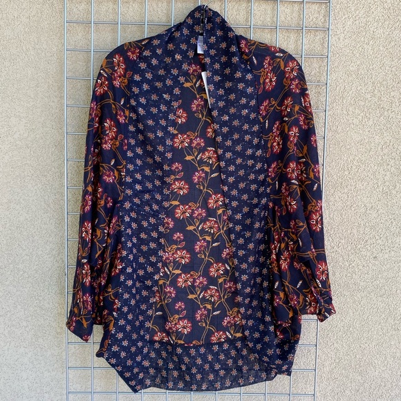 Dress Barn Sweaters - Floral Drop Back Open Front Wrap